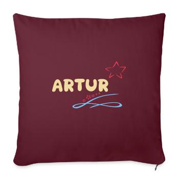 Gift for Artur - Sofa pillowcase 17,3'' x 17,3'' (45 x 45 cm) - burgundy - Front