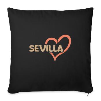 Seville - Sofa pillowcase 17,3'' x 17,3'' (45 x 45 cm) - black - Front