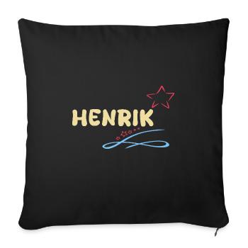 Henrik as a gift - Sofa pillowcase 17,3'' x 17,3'' (45 x 45 cm) - black - Front