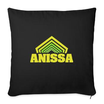 Anissa as a given name - Sofa pillowcase 17,3'' x 17,3'' (45 x 45 cm) - black - Front