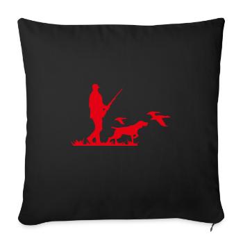 Duck hunting hunter hunting dog Waidmann in red - Sofa pillowcase 17,3'' x 17,3'' (45 x 45 cm) - black - Front