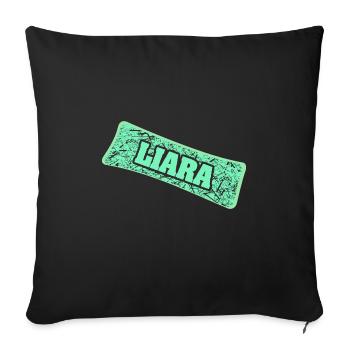 Name for Liara Birth name First name - Sofa pillowcase 17,3'' x 17,3'' (45 x 45 cm) - black - Front