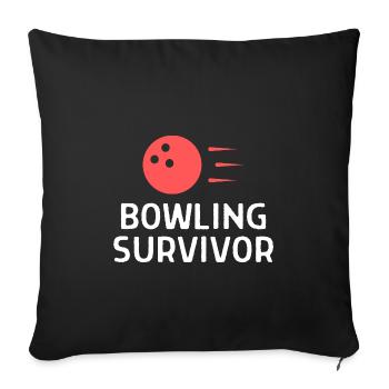 Bowling Dictons Bowling Bowler Skittles Cadeau - Housse de coussin décorative 45 x 45 cm - noir - Devant