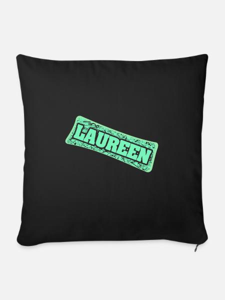 Geburtsname Laureen - Sofakissenbezug 45 x 45 cm - Schwarz