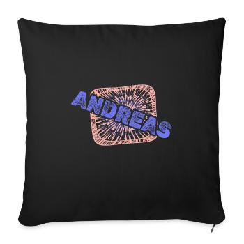 Gift for Andreas - Sofa pillowcase 17,3'' x 17,3'' (45 x 45 cm) - black - Front