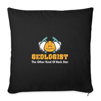 Géologue rock star | géologue - Housse de coussin décorative 45 x 45 cm - noir - Devant