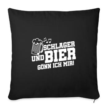 schlager bier - Housse de coussin décorative 45 x 45 cm - noir - Devant