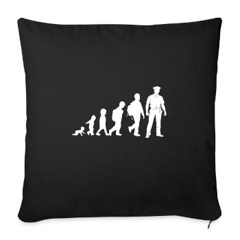 Polizei Evolution Baby Kind Geburt Geschenk - Sofakissenbezug 45 x 45 cm - Schwarz - Vorne