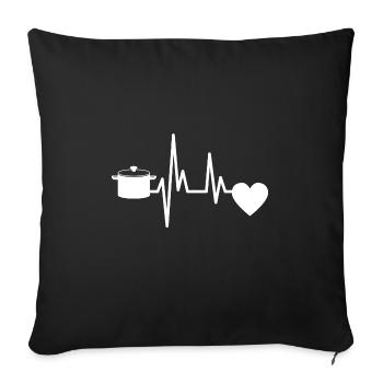 Cook Pot Pulse Baker Heartbeat Cooking Cooks - Sofa pillowcase 17,3'' x 17,3'' (45 x 45 cm) - black - Front