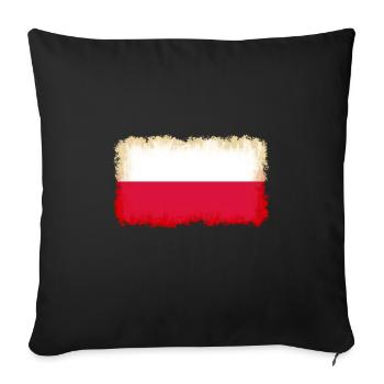 Poland as Poland - Sofa pillowcase 17,3'' x 17,3'' (45 x 45 cm) - black - Front