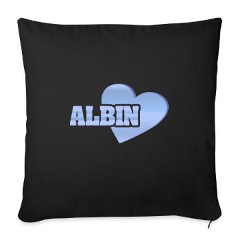 Albin as gold - Sofa pillowcase 17,3'' x 17,3'' (45 x 45 cm) - black - Front