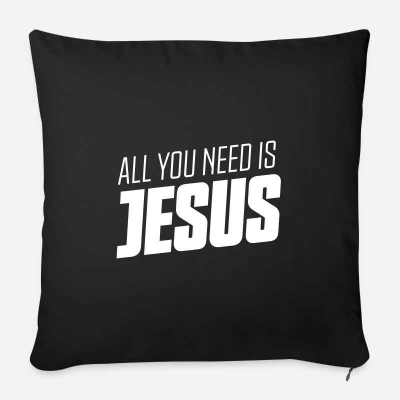 jesus spruch - Sofakissenbezug 45 x 45 cm - Schwarz