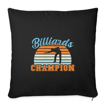 Billiards Champion / Billiard Snooker - Sofa pillowcase 17,3'' x 17,3'' (45 x 45 cm) - black - Front