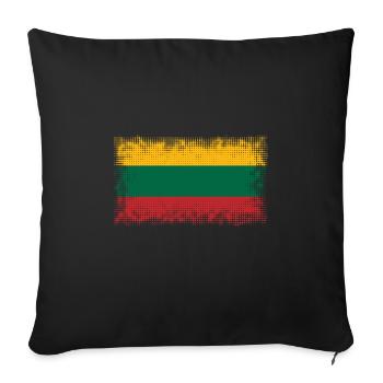 Lithuania - Sofa pillowcase 17,3'' x 17,3'' (45 x 45 cm) - black - Front