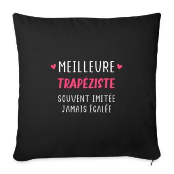 Souvent imitée Meilleure assistante trapeziste - Housse de coussin décorative 45 x 45 cm - noir - Devant