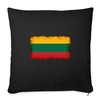 Lithuania - Sofa pillowcase 17,3'' x 17,3'' (45 x 45 cm) - black - Front