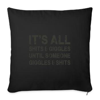 Ce ne sont que des merdes et des fous rires jusqu’à ce que - Housse de coussin décorative 45 x 45 cm - noir - Devant