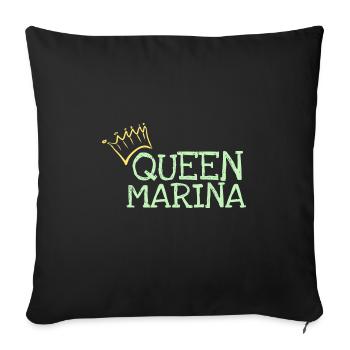 First name Marina - Sofa pillowcase 17,3'' x 17,3'' (45 x 45 cm) - black - Front