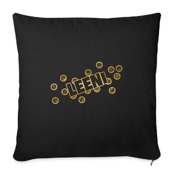 prénom Leeni - Housse de coussin décorative 45 x 45 cm - noir - Devant