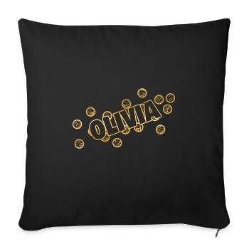 First name Olivia - Sofa pillowcase 17,3'' x 17,3'' (45 x 45 cm) - black - Front