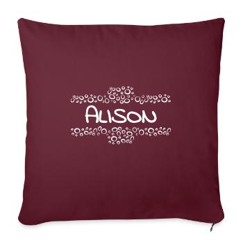 Alison as a first name - Sofa pillowcase 17,3'' x 17,3'' (45 x 45 cm) - burgundy - Front