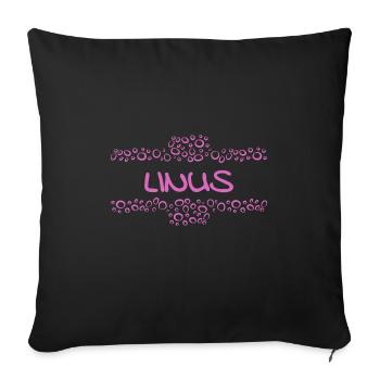 First name Linus - Sofa pillowcase 17,3'' x 17,3'' (45 x 45 cm) - black - Front