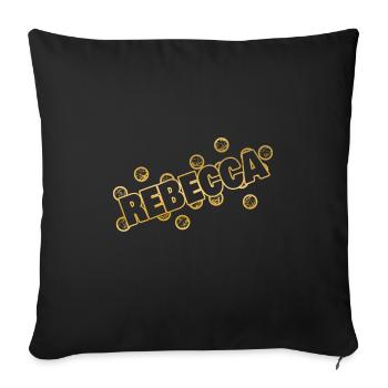 Rebecca as a name - Sofa pillowcase 17,3'' x 17,3'' (45 x 45 cm) - black - Front