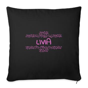 Livia comme prénom - Housse de coussin décorative 45 x 45 cm - noir - Devant