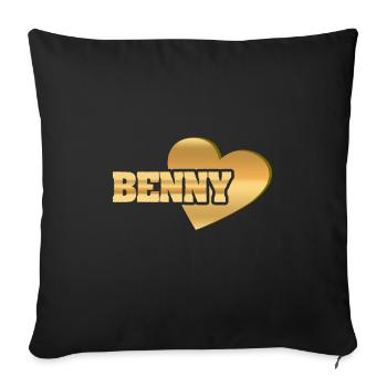 Gold Benny - Sofa pillowcase 17,3'' x 17,3'' (45 x 45 cm) - black - Front