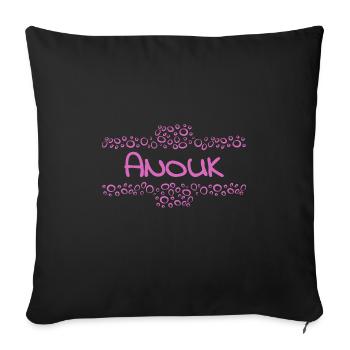 Anouk als Vorname - Sofakissenbezug 45 x 45 cm - Schwarz - Vorne