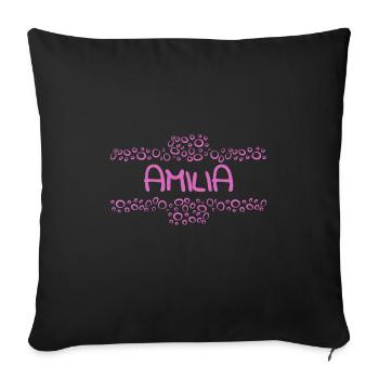 Cadeau pour Amilia - Housse de coussin décorative 45 x 45 cm - noir - Devant