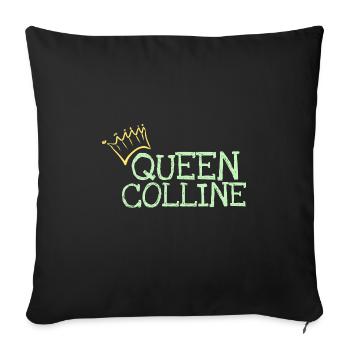 Prénom Colline - Housse de coussin décorative 45 x 45 cm - noir - Devant