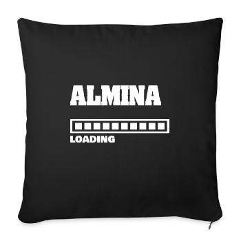 Almina as a baby - Sofa pillowcase 17,3'' x 17,3'' (45 x 45 cm) - black - Front