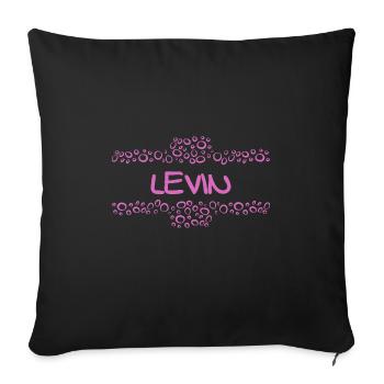 Geschenk für Levin - Sofakissenbezug 45 x 45 cm - Schwarz - Vorne