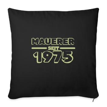 Maître maçon 1975 - Housse de coussin décorative 45 x 45 cm - noir - Devant