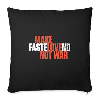 Make Fastelovend Love not war Carnival - Sofa pillowcase 17,3'' x 17,3'' (45 x 45 cm) - black - Front