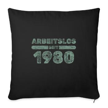 since 1980 - Sofa pillowcase 17,3'' x 17,3'' (45 x 45 cm) - black - Front