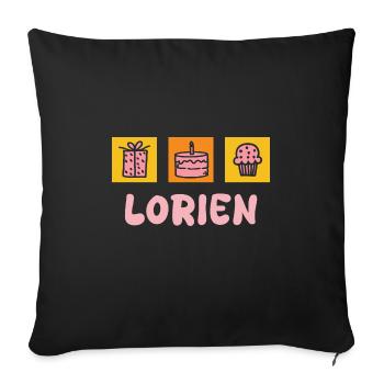 Lorien als Vorname - Sofakissenbezug 45 x 45 cm - Schwarz - Vorne
