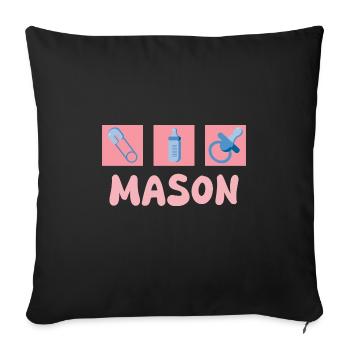 Mason - Sofa pillowcase 17,3'' x 17,3'' (45 x 45 cm) - black - Front