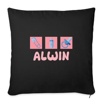 Pacifier Alwin - Sofa pillowcase 17,3'' x 17,3'' (45 x 45 cm) - black - Front