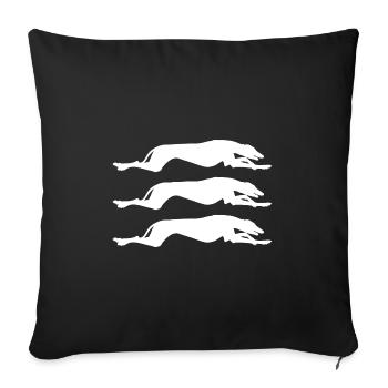 Windhund Muster - Sofakissenbezug 45 x 45 cm - Schwarz - Vorne