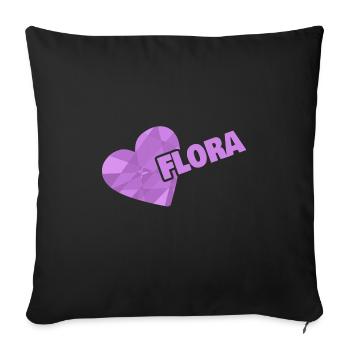 Krone Flora - Sofakissenbezug 45 x 45 cm - Schwarz - Vorne