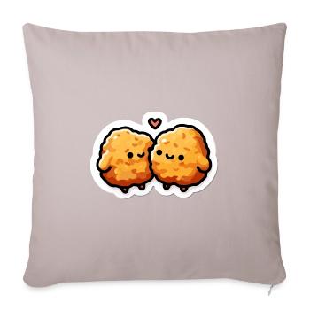 Cute Chicken Nuggets Heart Valentines Day - Sofa pillowcase 17,3'' x 17,3'' (45 x 45 cm) - light taupe - Front