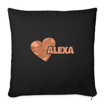 Gift for Alexa - Sofa pillowcase 17,3'' x 17,3'' (45 x 45 cm) - black - Front