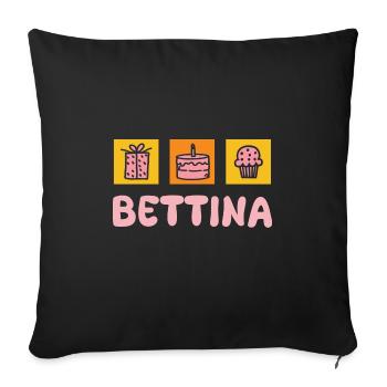 Vorname Bettina - Sofakissenbezug 45 x 45 cm - Schwarz - Vorne