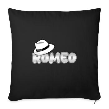 Romeo als Hut - Sofakissenbezug 45 x 45 cm - Schwarz - Vorne