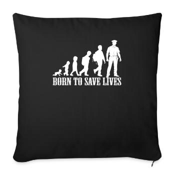 Police birth baby child cop occupation gift - Sofa pillowcase 17,3'' x 17,3'' (45 x 45 cm) - black - Front
