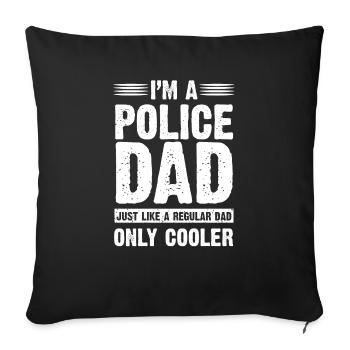 Cadeau cool papa de la police - Housse de coussin décorative 45 x 45 cm - noir - Devant