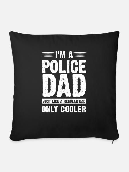 Cooler Polizei Papa Geschenk - Sofakissenbezug 45 x 45 cm - Schwarz