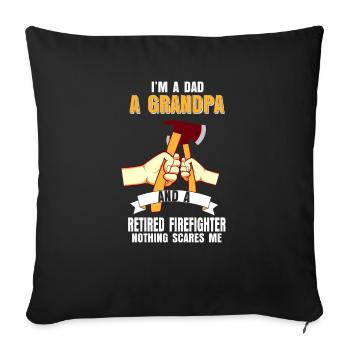 Firefighter grandpa dad son pension retiree gift - Sofa pillowcase 17,3'' x 17,3'' (45 x 45 cm) - black - Front